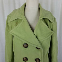 Tribal Wool Cashmere Double Breasted Peacoat Jacket Short Coat Womens 10 Green