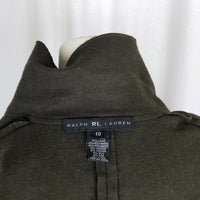 RL Ralph Lauren Black Label Open Front Wool Silk Swing Jacket Blazer Womens 10