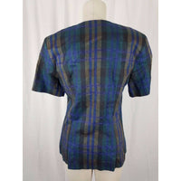 Country Road Australia Button Up Plaid Tunic Shirt Top Womens M V-Neck Chambray