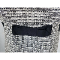 Jones Wear Dress Black & White Woven Mottled Tweed Belted Empire Waist Womens 14