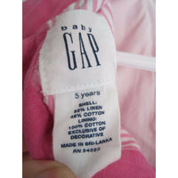 Baby Gap Kids Pink Linen Cotton Embroidered Flower Pot Dress & Bloomers Girls 5