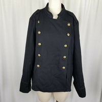 Ana Black Gothic Steampunk Military Marching Band Jacket Womens 3X Plus Brass