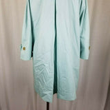 Talbots Petites Swing Rain Trench Coat Womens PS Placket Front Light Spring Blue