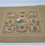 1970s Amish Country Kitsch Patchwork Quilt Panel 1 Yard Harvest Brown Barnyard