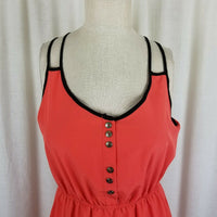 Pearl Cutout Strappy Blouson Summer Twirl Dress Womens M J6763 USA Tangerine