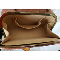 VINTAGE Two Tone Faux Alligator Snakeskin Leather Hard Case Box Purse Handbag