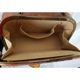 VINTAGE Two Tone Faux Alligator Snakeskin Leather Hard Case Box Purse Handbag