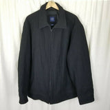 The Gap Wool Blend Quilted Insulated Peacoat Car Coat Jacket Mens XXL 2XL Black