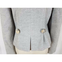 D Fashion Concepts Wool Ruffled Double Lapel Blazer Jacket Womens 10 Romantic