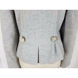 D Fashion Concepts Wool Ruffled Double Lapel Blazer Jacket Womens 10 Romantic