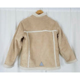 LL Bean Kids Vegan Faux Shearling Sherpa Faux Fur Jacket Girls L 14 16 Patchwork