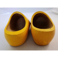 HEINEKEN BEER ADVERTISING PAIR OF WOOD SHOES CLOGS HOLLAND Yellow Carved Wooden