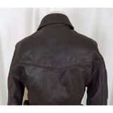 Oakwood Classic Brown Leather Full Zip Up Half Belted Insulated Jacket Womens S