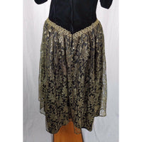Jessica McClintock Bridal Velvet Keyhole Gold Lace Formal Dress Womens 12 USA