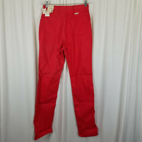 Vintage Sheplers Western Cowboy Cotton Red Denim Blue Jeans Womens 16 NWT USA