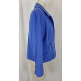 David Brooks Petites Wool Button Up Jacket Blazer Womens 12P Periwinkle Blue