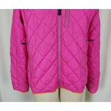 Lands End Quilted Insulated Hot Pink Lightweight Full Zip Up Jacket Womens S 6 8