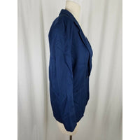 Vintage LL Bean Navy Blue Single Button Up Boyfriend Blazer Jacket Womens 4 USA