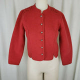Giesswein Boiled Wool Red Cardigan Sweater Jacket Austria Tirol Maser Womens S 8