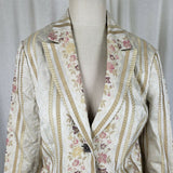 Evelyn Tapestry Blazer Jacket Antique Roses Floral Print Womens 12 Vintage Pink