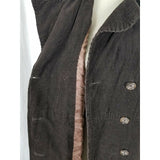 G.H. Bass Corduroy Double Breasted Trench Peacoat Coat Womens L Chocolate Brown