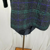 Spencer Douglas Wool 1980s Plaid Peacoat Coat Womens 12 Vintage Knit Cuffs USA