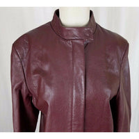 Vintage Fairbrooke Red 100% Lamb Leather Placket Front Moto Jacket Womens 12
