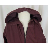 Patagonia Hooded Full Zip Up Jersey Knit Sweatshirt Track Jacket Womens M Brown