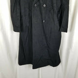 Vintage Christian Aujard Double Breasted Black Wool Peacoat Overcoat Mens 44