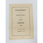 Annual Report Municipal Officers Town of Hiram Maine Dec 1972 Cumberland County