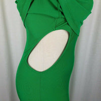 TopShop Cutout Sleeveless Stretch Midi Wiggle Dress Womens 4 Kelly Green Top