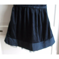 Little Bitty Embroidered Floral Velvet Pleated Tulle Party Dress Girls 4T Navy