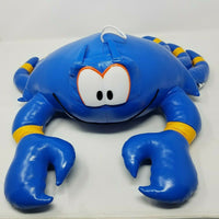 Peek-A-Boo Toys Blue Crab Plush Stuffed Animal Vinyl Faux Leather 20" Large Toy