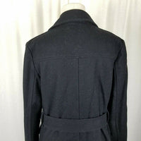 Gap Wool Blend Belted Tie Sash Trench Coat Peacoat Womens M Charcoal Gray