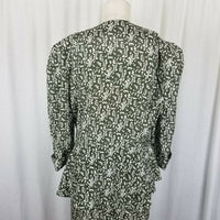 Liz Roberts Mary Ann Lamonte Peplum 80s Day Dress Womens 12 Vintage Skirt Top