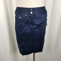 Jones New York Signature Petites Admiral Skirt Womens 8P Short Pencil Navy Blue