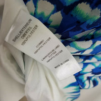 Adrianna Papell Summer Tank Pleated Twirl Satin Dress Womens 8 Cobalt Floral