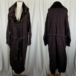 Jessica Holbrook Maxi Wool Fur Collar Cardigan Sweater Coatigan Womens 1X Plus