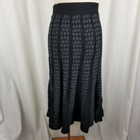 Fabulous Sweater Knit Pleated Twirl Wool Swing Skirt Womens M Striped Polka Dots