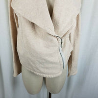 Lou & Grey Shawl Collar Asymmetrical Zip Up Sweatshirt Sweater Jacket Womens L