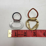 Vintage Lot of 2 Scarf Clips Pins Brooch Metal Jewelry Gold Silver Oval Triangle