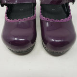 Dansko Purple Patent Leather Mary Janes Clogs Buckle Mules Girls Kids 33 11.5 12