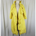 J.Crew Ruffle Open Front Swing 3/4 Sleeve Long Jacket Coat Womens 4P Cotton Sun