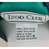 Vintage Izod Club 1990's Pullover Anorak Nylon Windbreaker Jacket Mens M Green