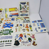 Marc Vidal Decoupage Paper Dolls Kit Outfits Doll Vehicles Toys Vintage France