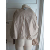 Filene's Cow Split Leather Cropped Open Front Stand Up Collar Jacket Womens sz L