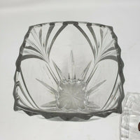 Gorham Lead Crystal Cut Glass Square Lidded Heavyweight Biscuit Cookie Jar Clear