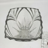 Gorham Lead Crystal Cut Glass Square Lidded Heavyweight Biscuit Cookie Jar Clear