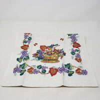 VINTAGE Colonial Williamsburg Birds Fruit Bowl Flour Sack Linen Tea Towel AARFAC