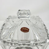 Gorham Lead Crystal Cut Glass Square Lidded Heavyweight Biscuit Cookie Jar Clear